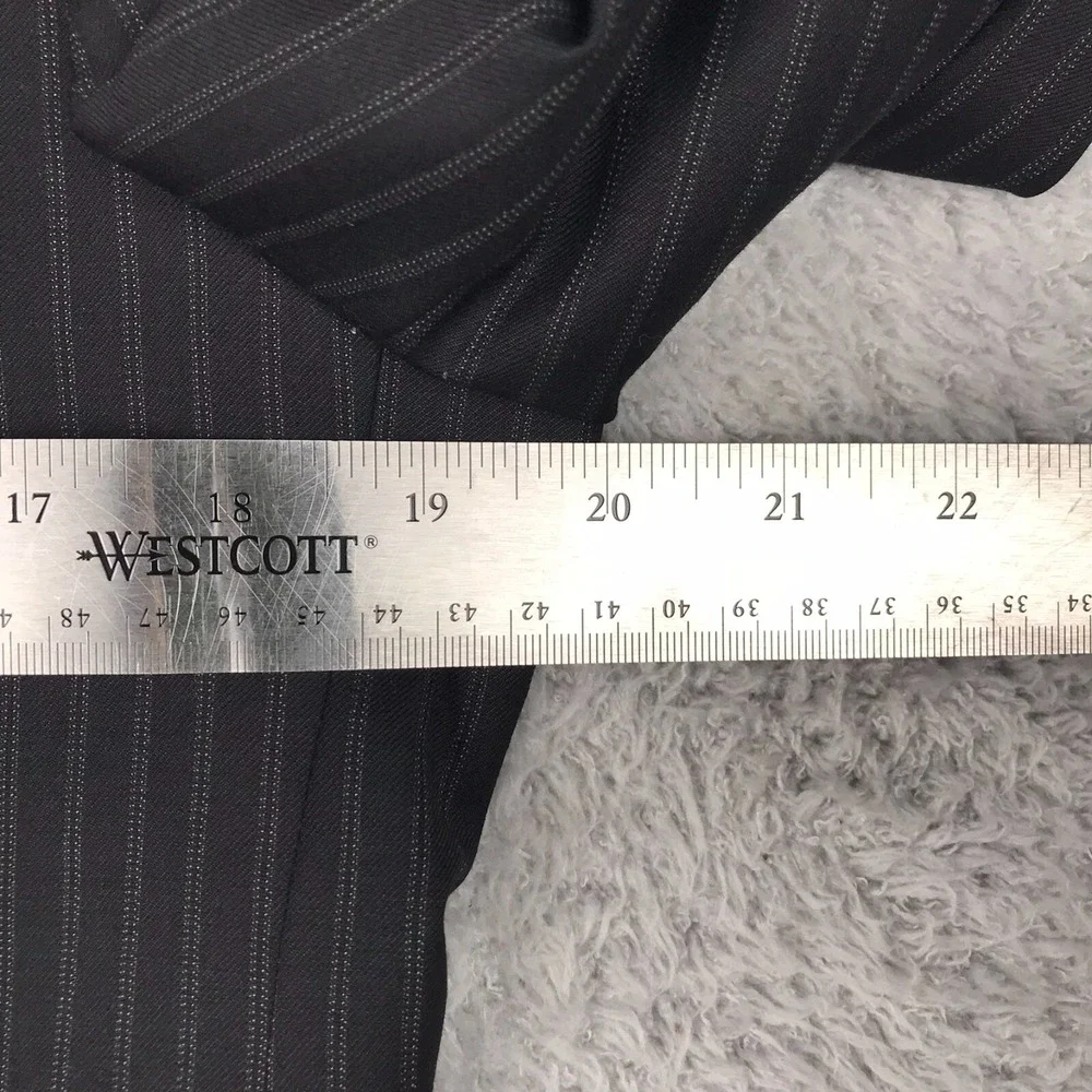Peter Millar Sport Coat Mens 40T Black Striped 100% Wool 2 Button Double Vented
